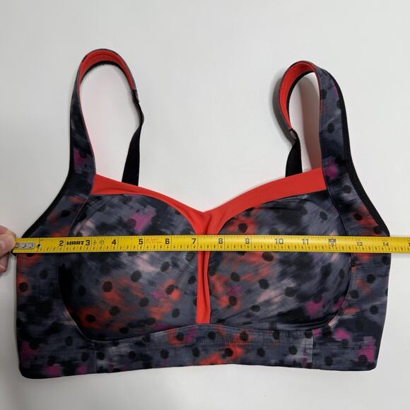 Lululemon Ta Ta Tamer III Sports Bra 36DD WBRP/ALRM Red/Gray/Purple Polka Dots - Picture 6 of 12